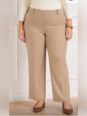 Talbots Hampshire Ankle Neutral Taupe Straight-Leg Trousers 568